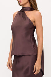 Pala Satin Scarf Top