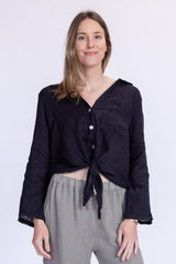 Florence Linen Tie Top