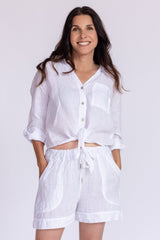 Florence Linen Tie Top