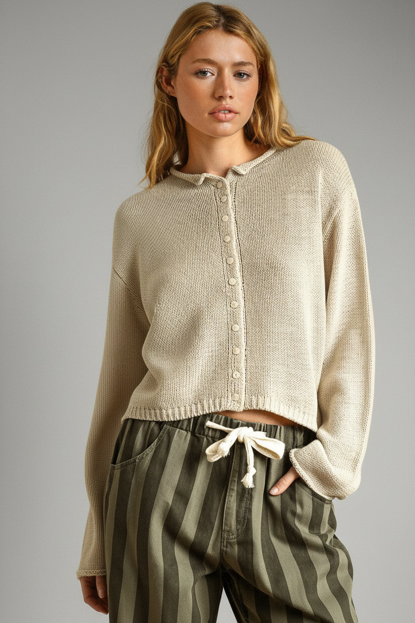 Knit Roll Cardigan