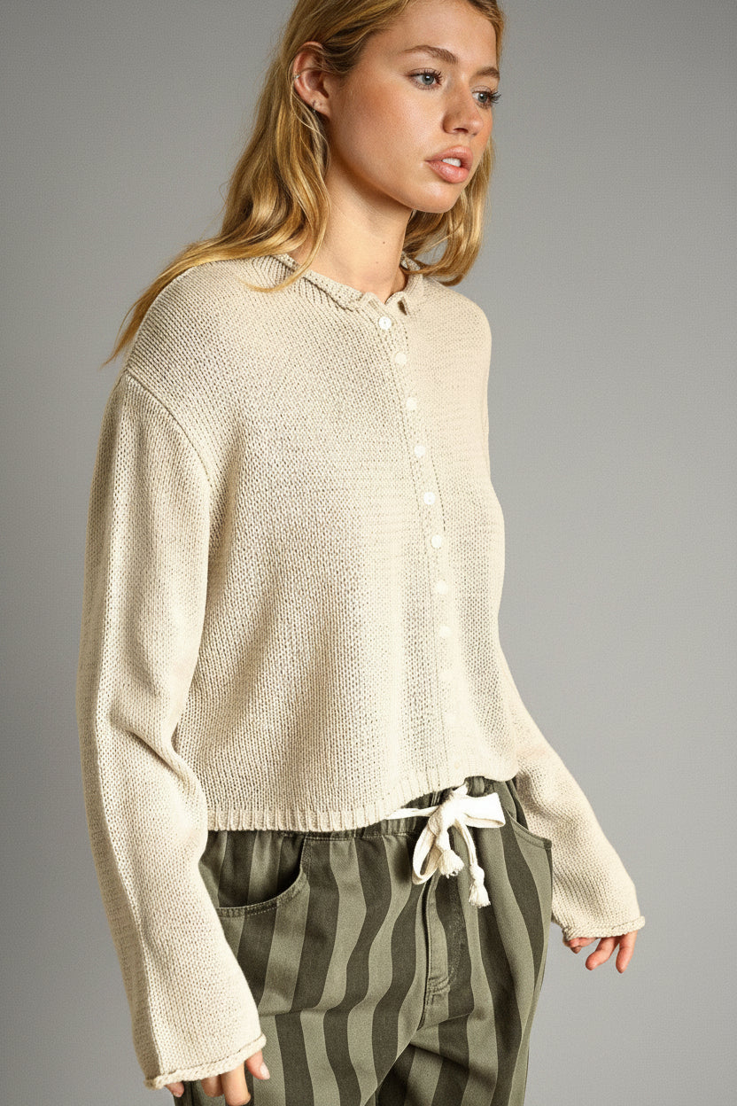 Knit Roll Cardigan