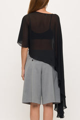 Emme Sheer Asymmetric Poncho