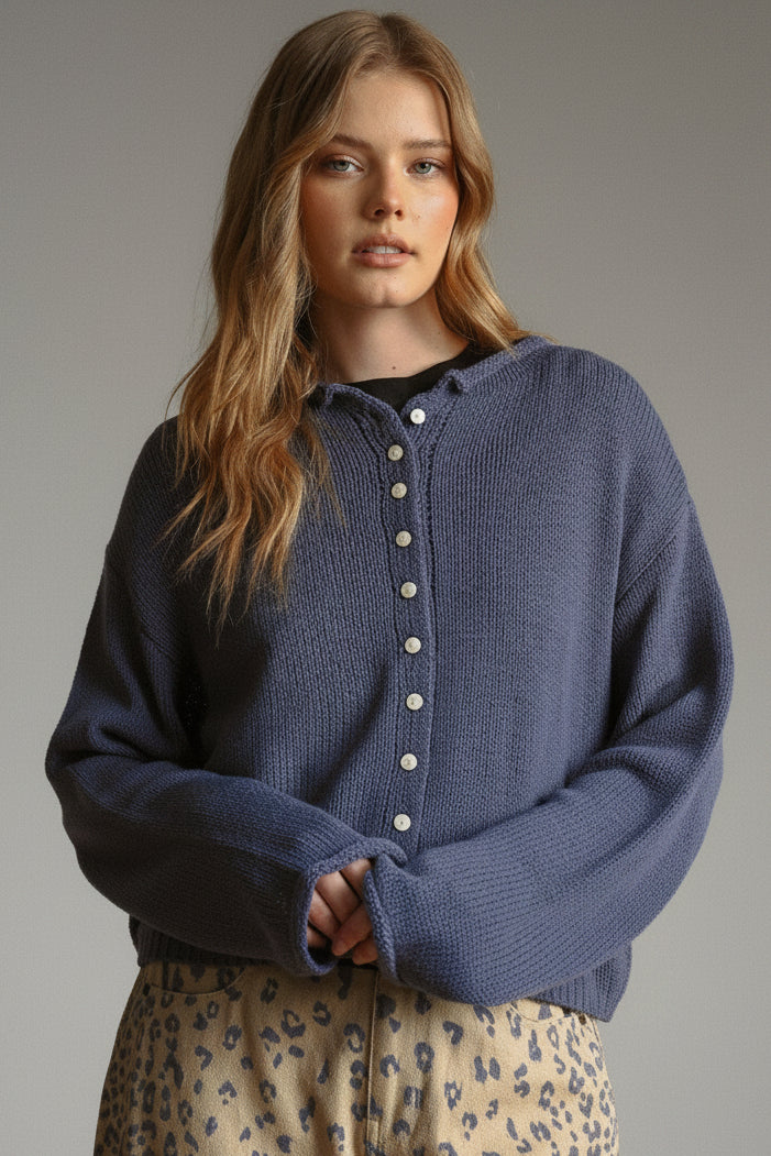 Knit Roll Cardigan