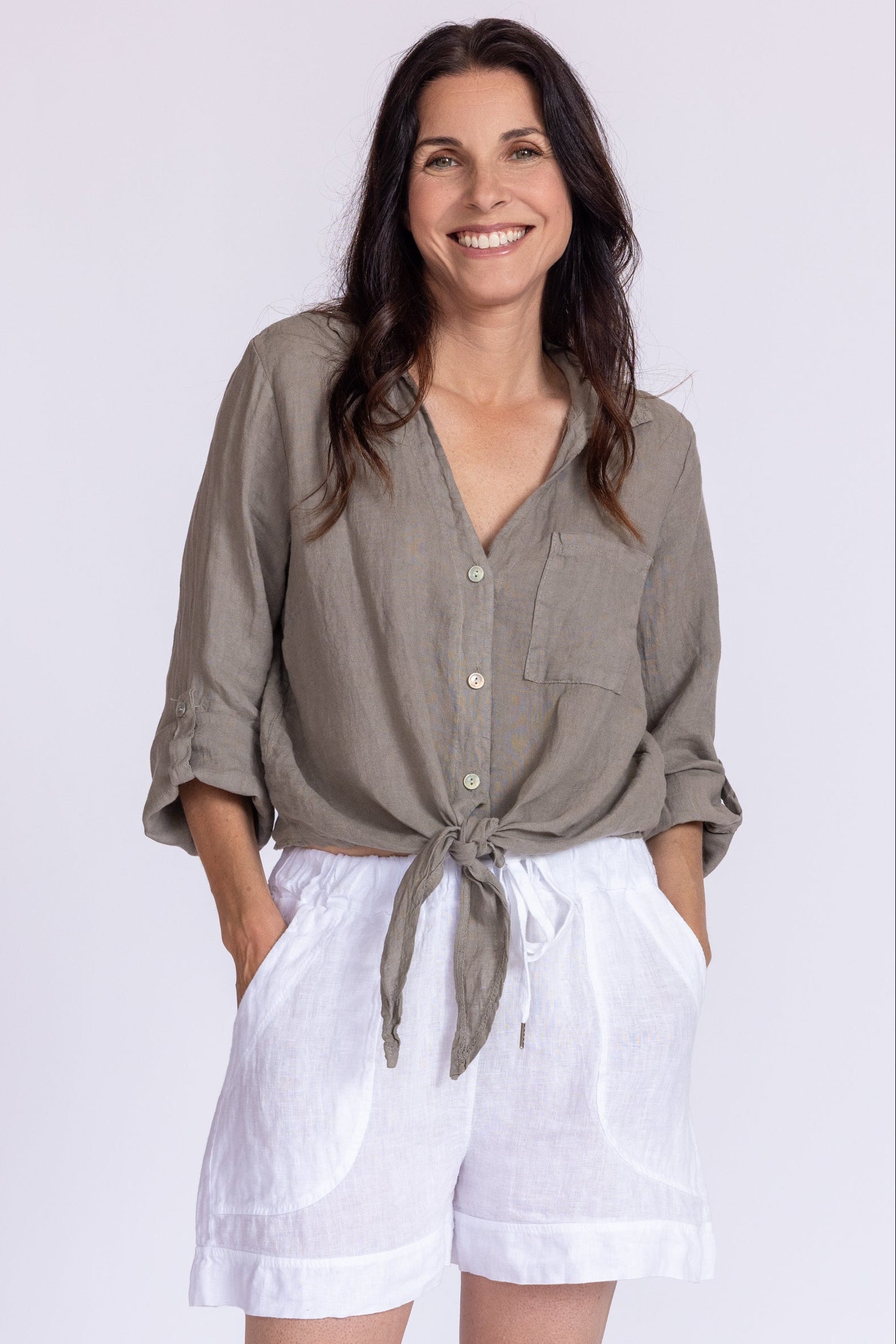 Florence Linen Tie Top