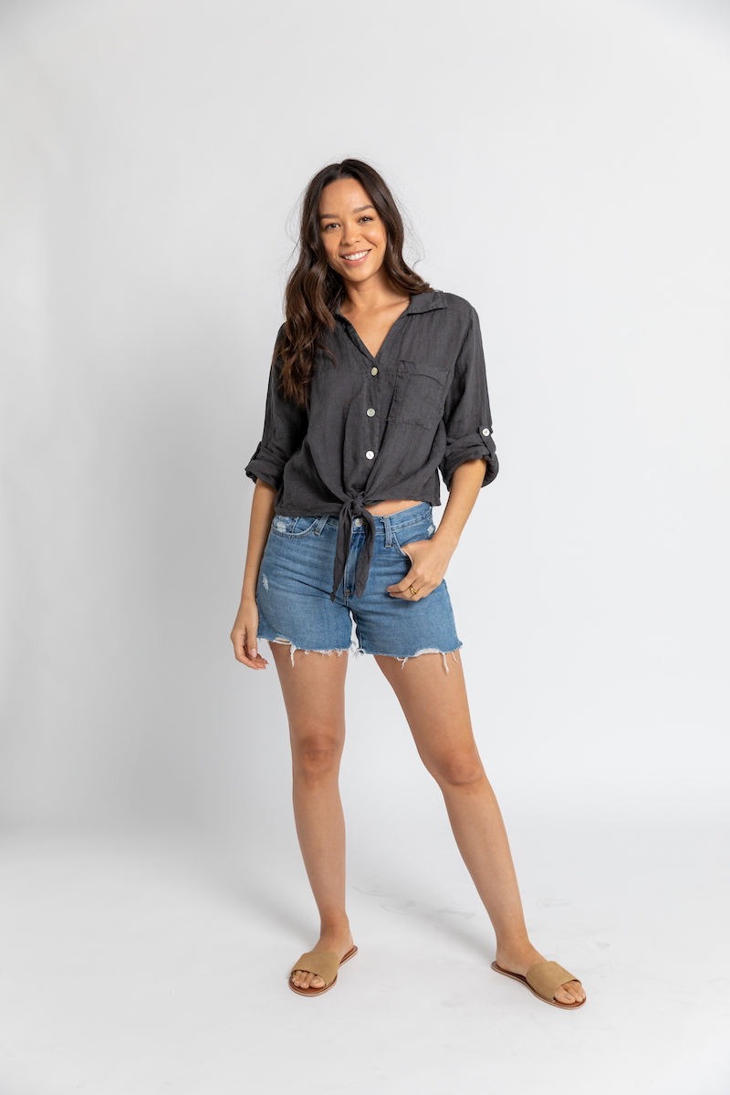 Florence Linen Tie Top