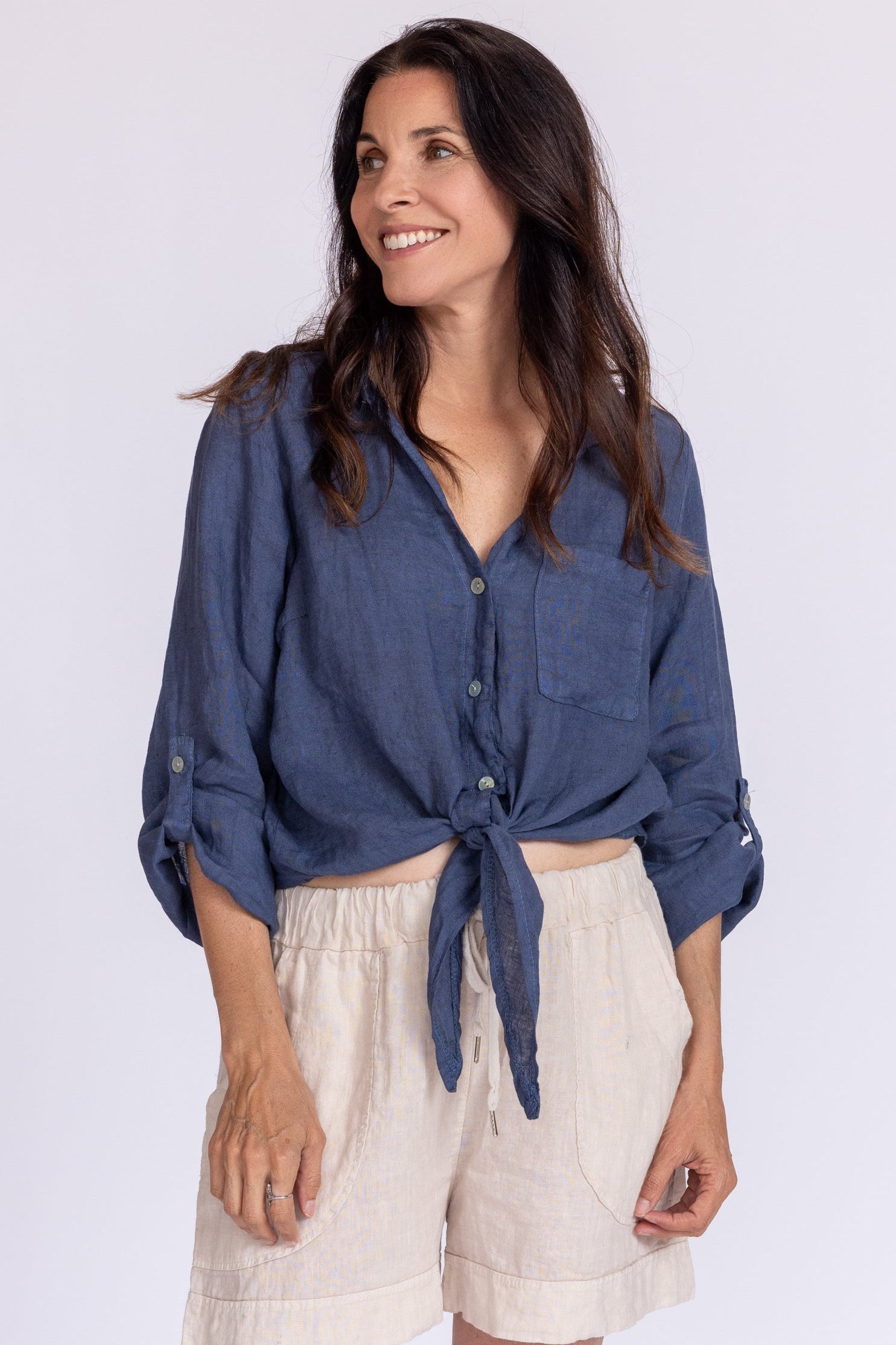 Florence Linen Tie Top