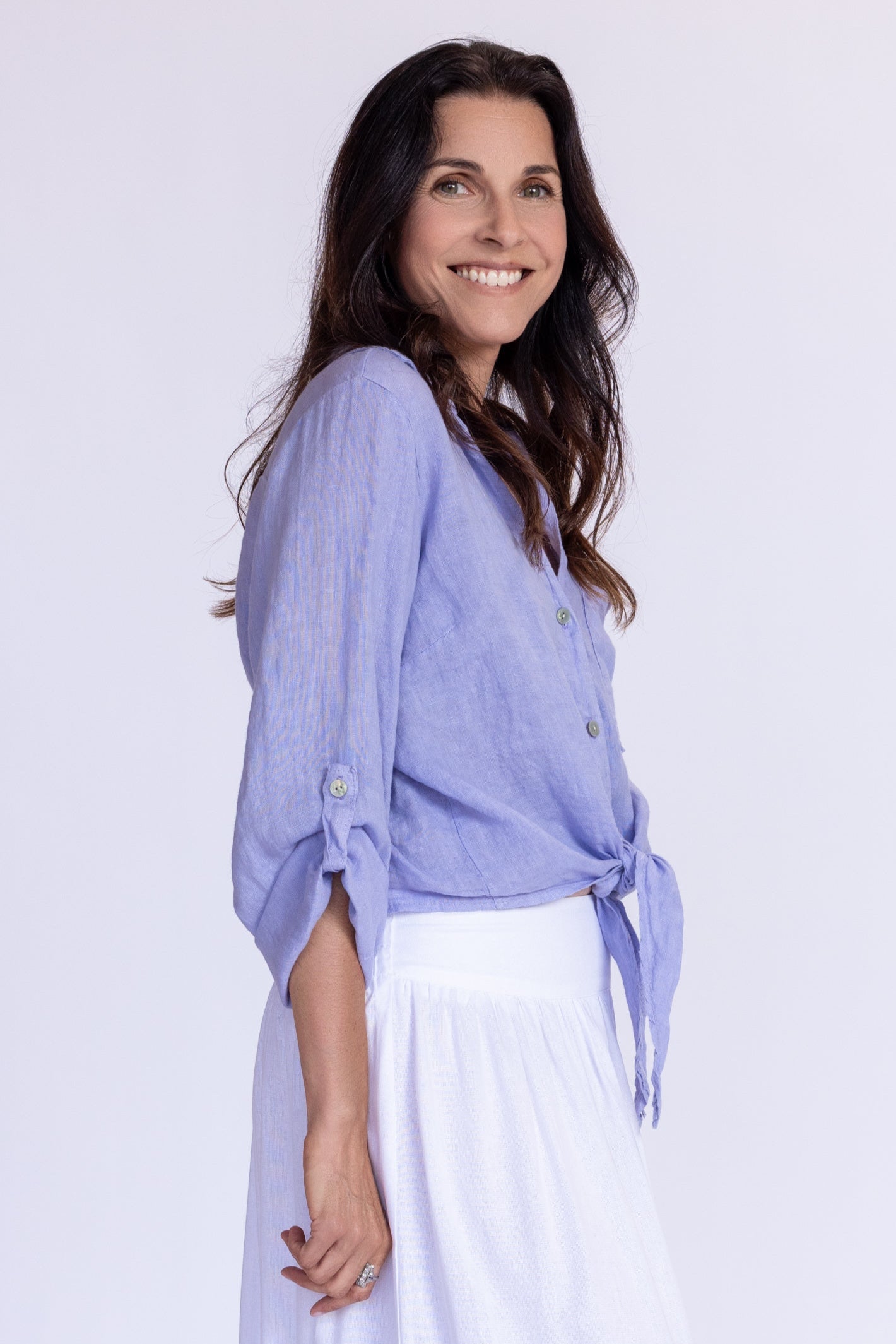 Florence Linen Tie Top