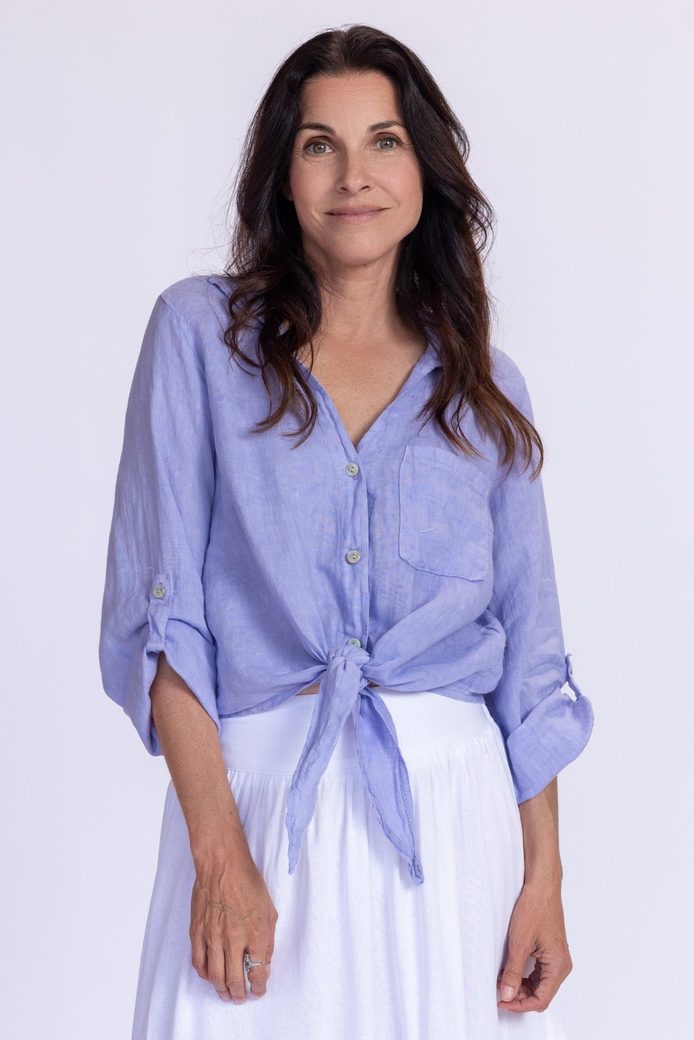 Florence Linen Tie Top