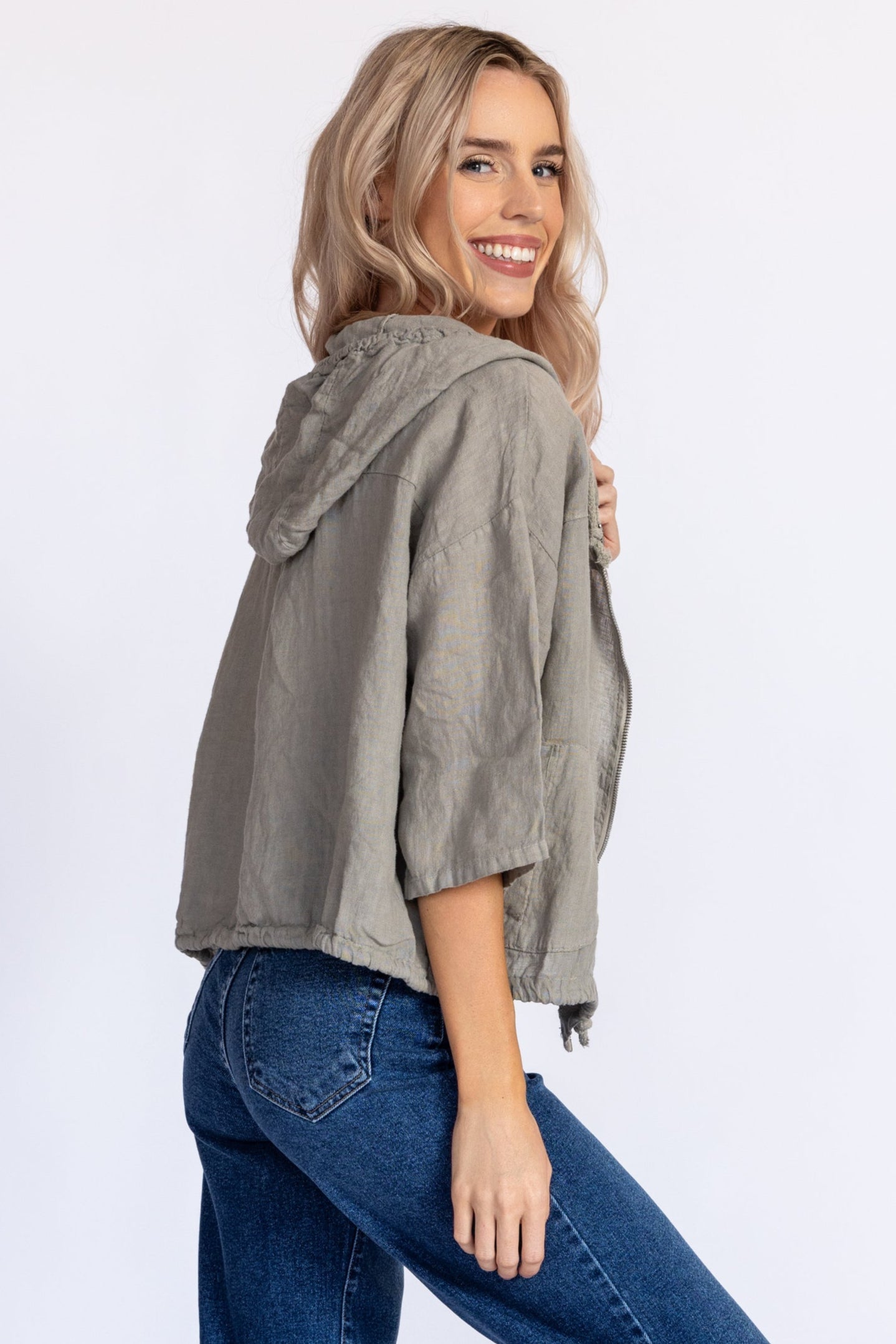 Linen Zip-Up