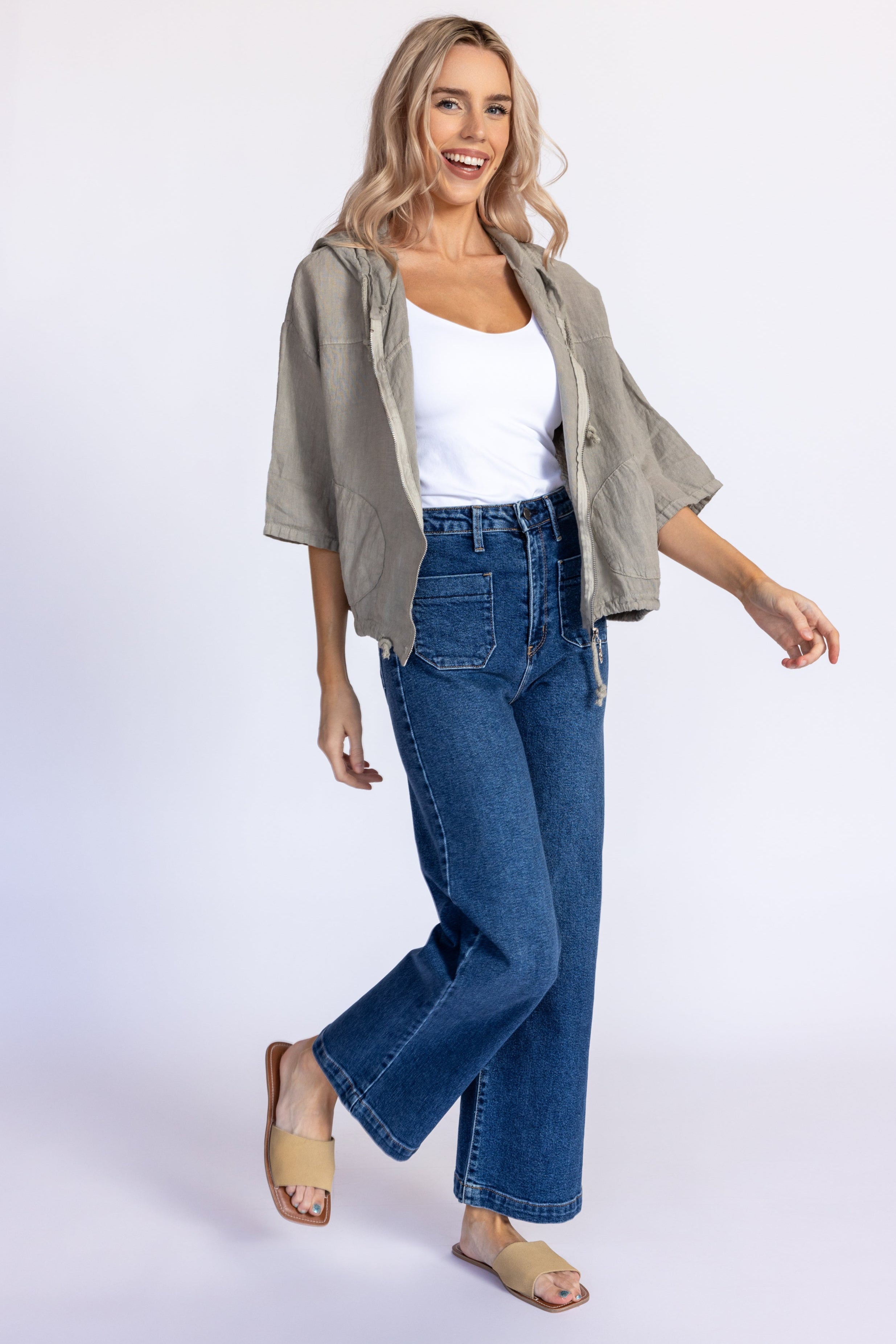 Linen Zip-Up