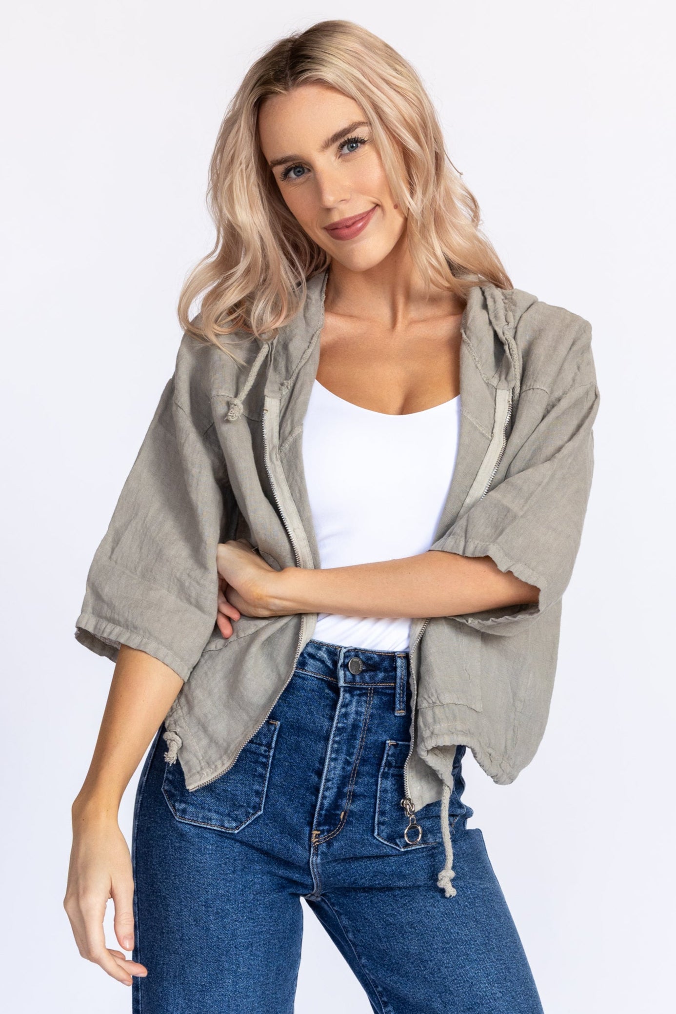 Linen Zip-Up