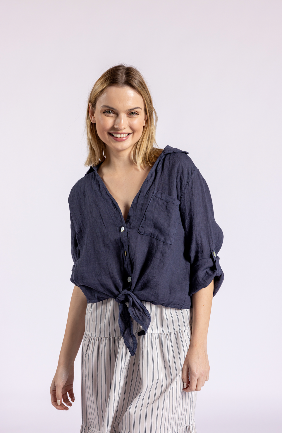 Florence Linen Tie Top